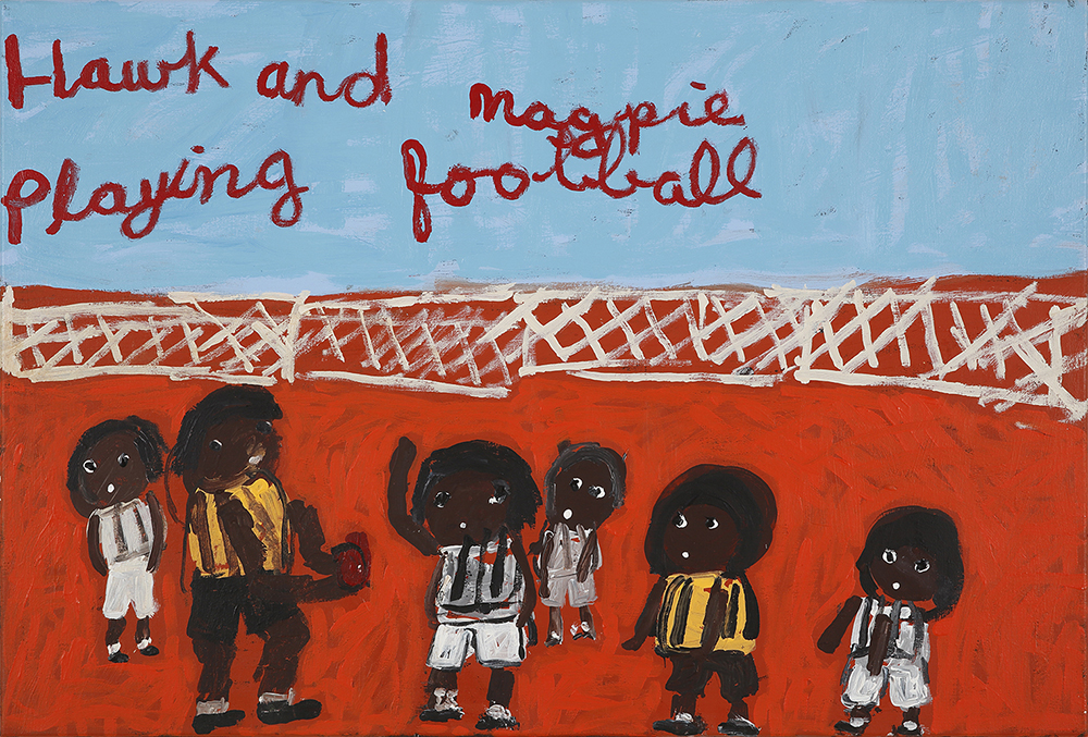 Hawks and Magpies - Painting - Sally M Nangala Mulda