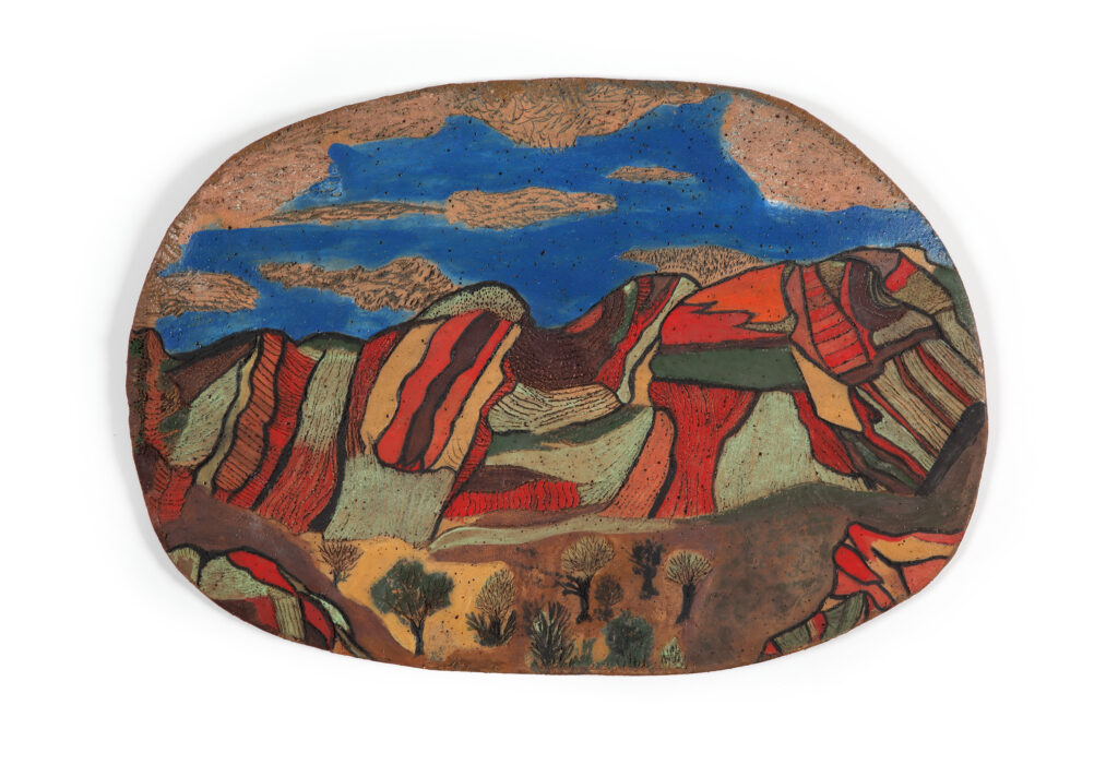 Landscape blue sky and clouds - Sculpture - Charles Jangala Inkamala