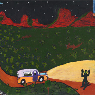 Night time. They travellin' to see family - Painting - Billy  Tjampitjinpa Kenda