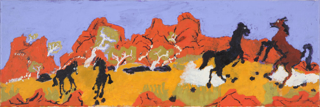Brumbies in Kaltukatjara (Docker River) - Painting - Lance James