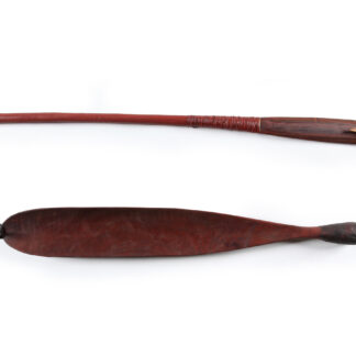 Irrtyarte (throwing spear) and amirre (woomera) - Painting - Clinton Mpetyane Oliver