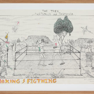 Boxing and fighting - Painting - Dennis Nelson Tjakamarra