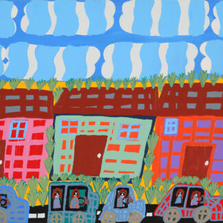 Three houses in Hermannsburg - Painting - Ingrid Williams