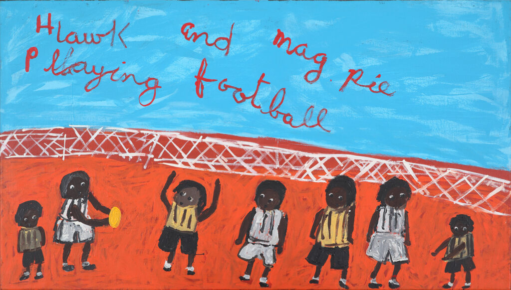 Hawks and Magpies - Painting - Sally M Nangala Mulda