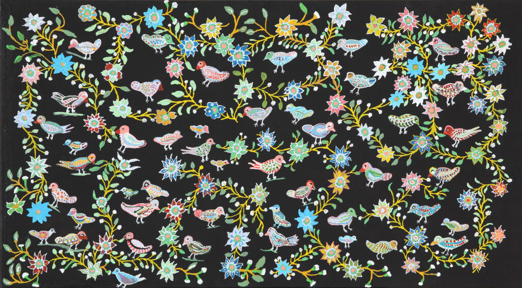 Tjulpu tjuta (Many birds) - Painting - Nora Campbell